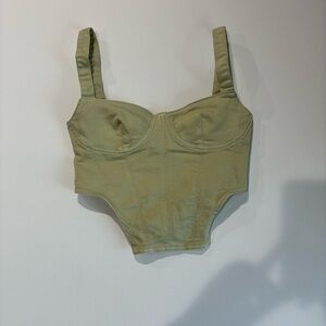 Zara Light Olive Denim Corset